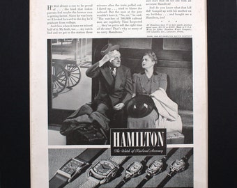 Anuncio de la revista Hamilton Watch de 1942 / Tetera de mamá y papá