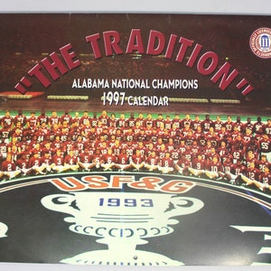 1997 Calendar Alabama Football National Champions/ Championship Photos/ Alabama collectible/ Coach/Roll Tide Roll/Alabama Crimson Tide/SEC