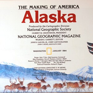 アラスカのビンテージ地図/地図作成/地図/ナショナル ジオグラフィック/アメリカの形成/スワードの愚行/ロシアのアラスカ/アラスカの歴史