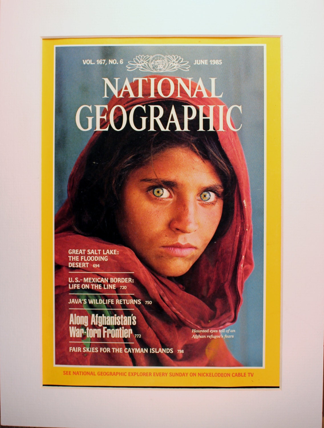 Afghan Girl National Geographic Cover 1985/vintage Magazine