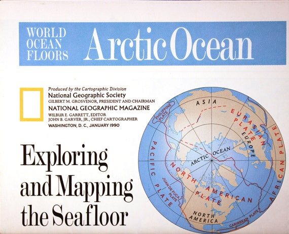 Exploring And Mapping The Sea Floor Vintage Map National Etsy
