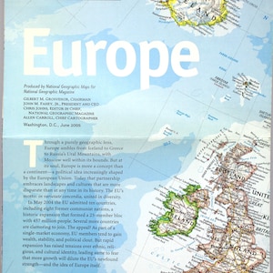Europa Landkarte/ National Geographic/ Kartographie/ Landkarten/ Kriege/Schlachten/ Modernes Europa/ Europa im Übergang/ Umgestaltung eines Kontinents