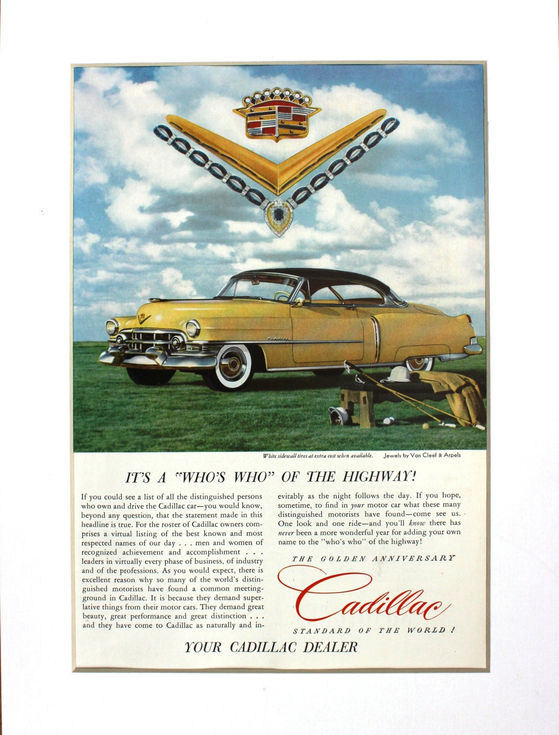 1952 Yellow Cadillac Magazine Advertisement - Etsy
