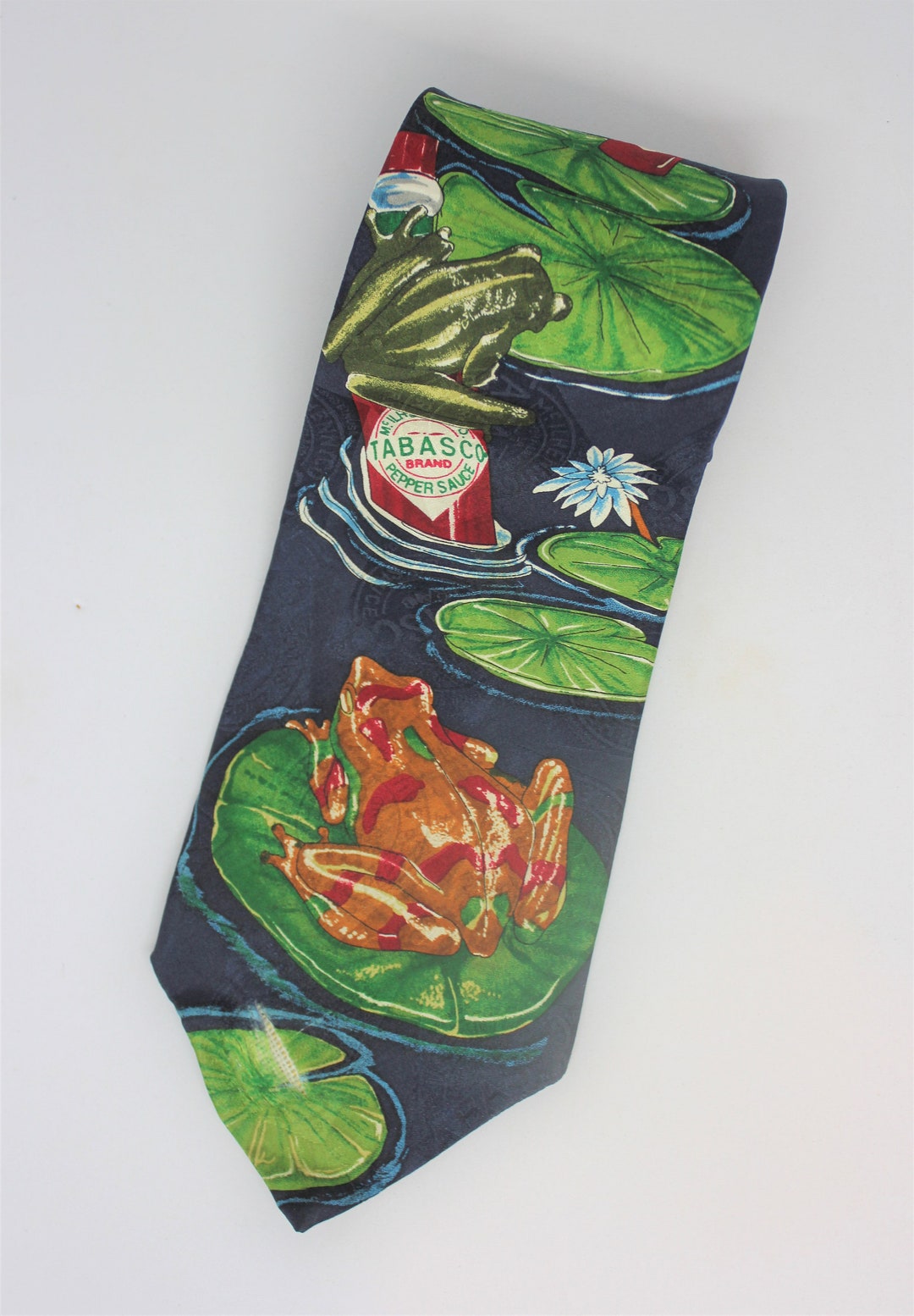 Tabasco Frogs Vintage Tie/ Cravat/ Vintage Clothing/ Retro /cool Men's