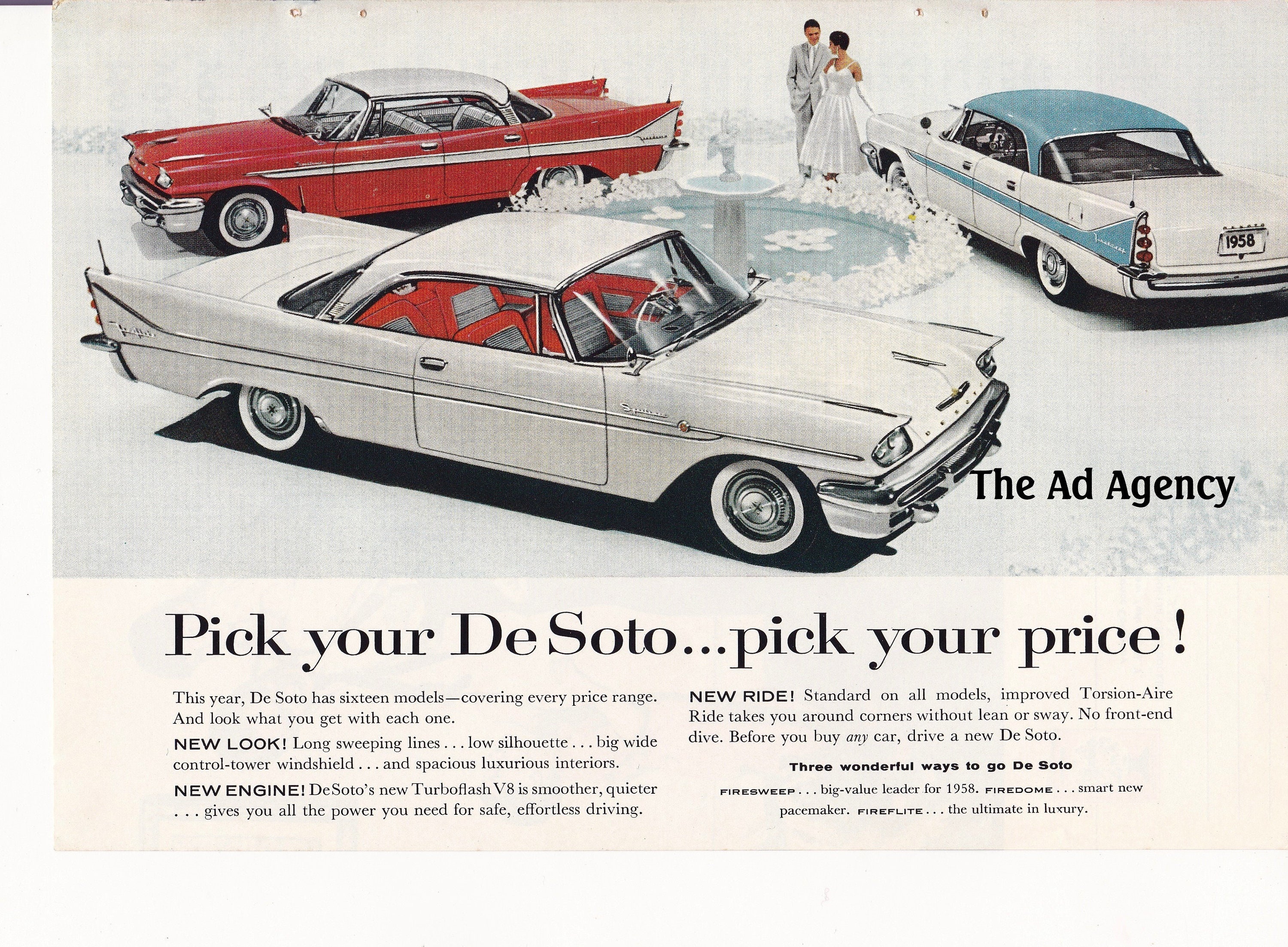 Classic 1958 DeSoto Car Ad Reproduction Metal Sign FREE SHIPPING Garage Decor 