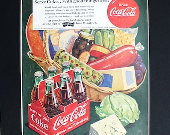 コカコーラ 1940 年代と 1950 年代の雑誌広告 6 点 - Etsy 日本