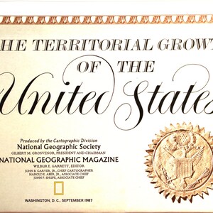 アメリカ合衆国の領土拡大のビンテージ地図/ナショナル ジオグラフィック/地図作成/アメリカの歴史/マニフェスト デスティニー/植民地の歴史