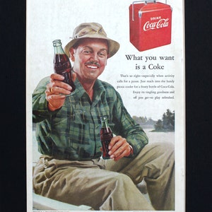1952 Coca-Cola Magazine Advertisement/Vintage advertising/retro ads/1950s/Coke/Coca Cola/cool men&#39;s gift/pause that refreshes