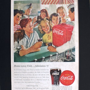 1947 Coca-Cola Magazine Advertisement/Vintage advertising/retro ads/1940s/Coke/Coca Cola/cool men&#39;s gift/pause that refreshes