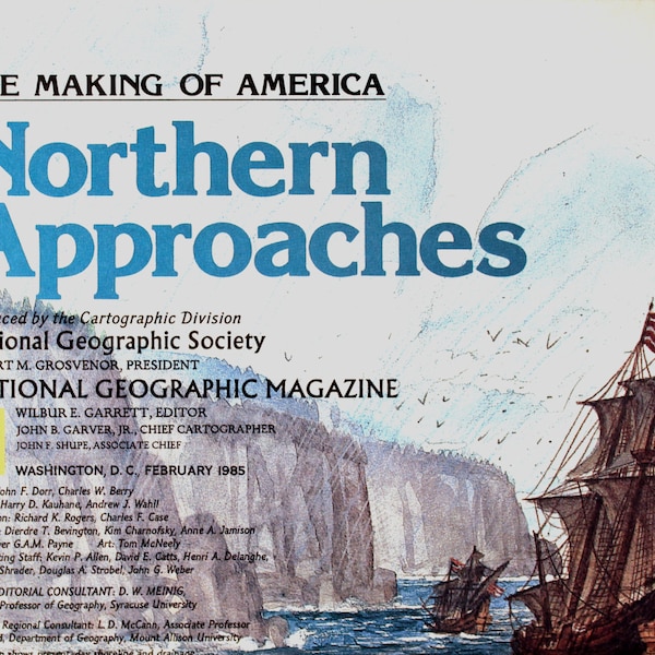 Northern Approaches vintage map/ cartography/ The Making of America/ New England/ Nova Scotia/ Canada/ New Brunswick/ Maine/ Massachusetts