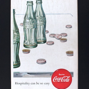 1952 Coca-Cola Magazin Werbung/Vintage Werbung/Retro Werbung/50er Jahre/Coke/Coca Cola/cooles Männergeschenk/Pause die erfrischt
