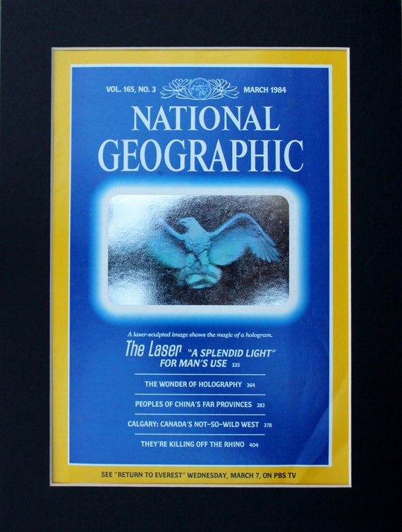 1984 National Geographic Holographic Cover Magazine Vintage Etsy