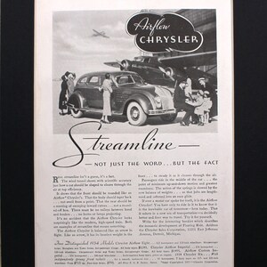 1934 Chrysler Airflow Magazine Advertisement/vintage magazine advertising/automotive art/automobile decor/automobilia/men's gift