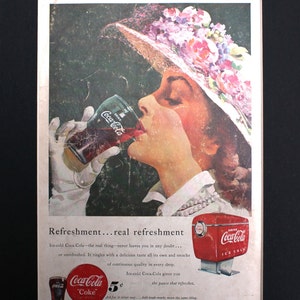 1949 Coca-Cola Magazine Advertisement/Vintage advertising/retro ads/1940s/Coke/Coca Cola/cool men&#39;s gift/pause that refreshes