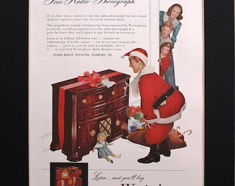 1947 Publicité pour le magazine de Noël stéréo Westinghouse