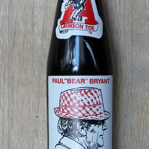 Bear Bryant collectible coke bottle/Alabama football/sports/Coca Cola/Winningest Coach/Roll Tide Roll/Alabama Crimson Tide/SEC