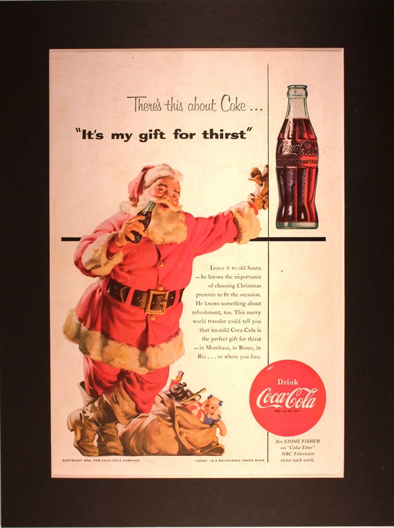 1954 Coca Cola Santa Claus Ad coke vintage Ad christmas pause That Refreshes jolly Old Saint Nick cool Men s Gift Etsy UK
