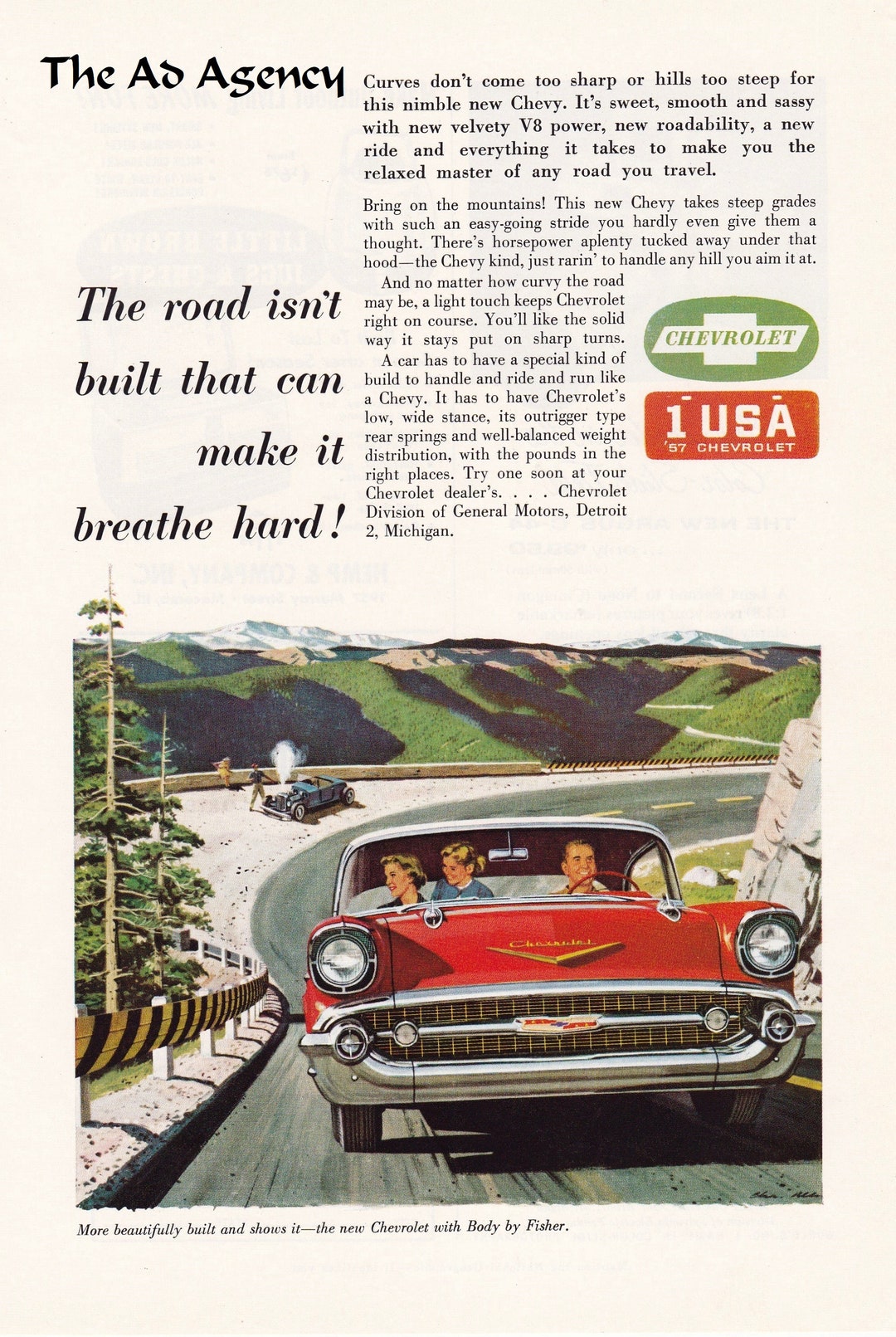 1957 Chevrolet Magazine Advertisement/vintage Magazine