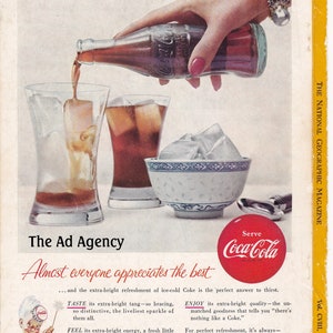 1955 Coca-Cola "Almost everyone appreciates the best" Magazine /Vintage advertising/retro ads /1950s/ Coke/Coca Cola/cool men's gift/