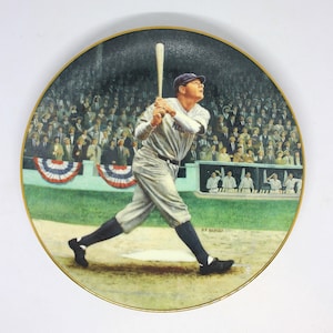 Assiette « The Called Shot » Babe Ruth/ Souvenirs de sport/ Yankees de New York/ Assiette de collection/ « Legends of Baseball ?/ Cartes de baseball/ Delphi