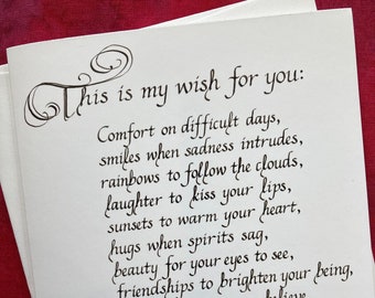 Calligraphy Card – Emerson Quote, Encouragement, Birthday