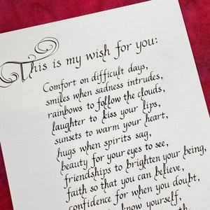 May include: A handwritten quote by Ralph Waldo Emerson about life's challenges and the importance of love, faith, and courage. The quote is written in elegant calligraphy on a white background.
