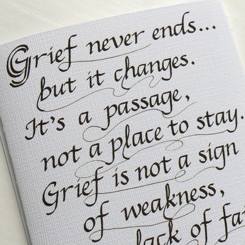 Sympathy Calligraphy Card 4.25 X 5.5 Grief - Etsy