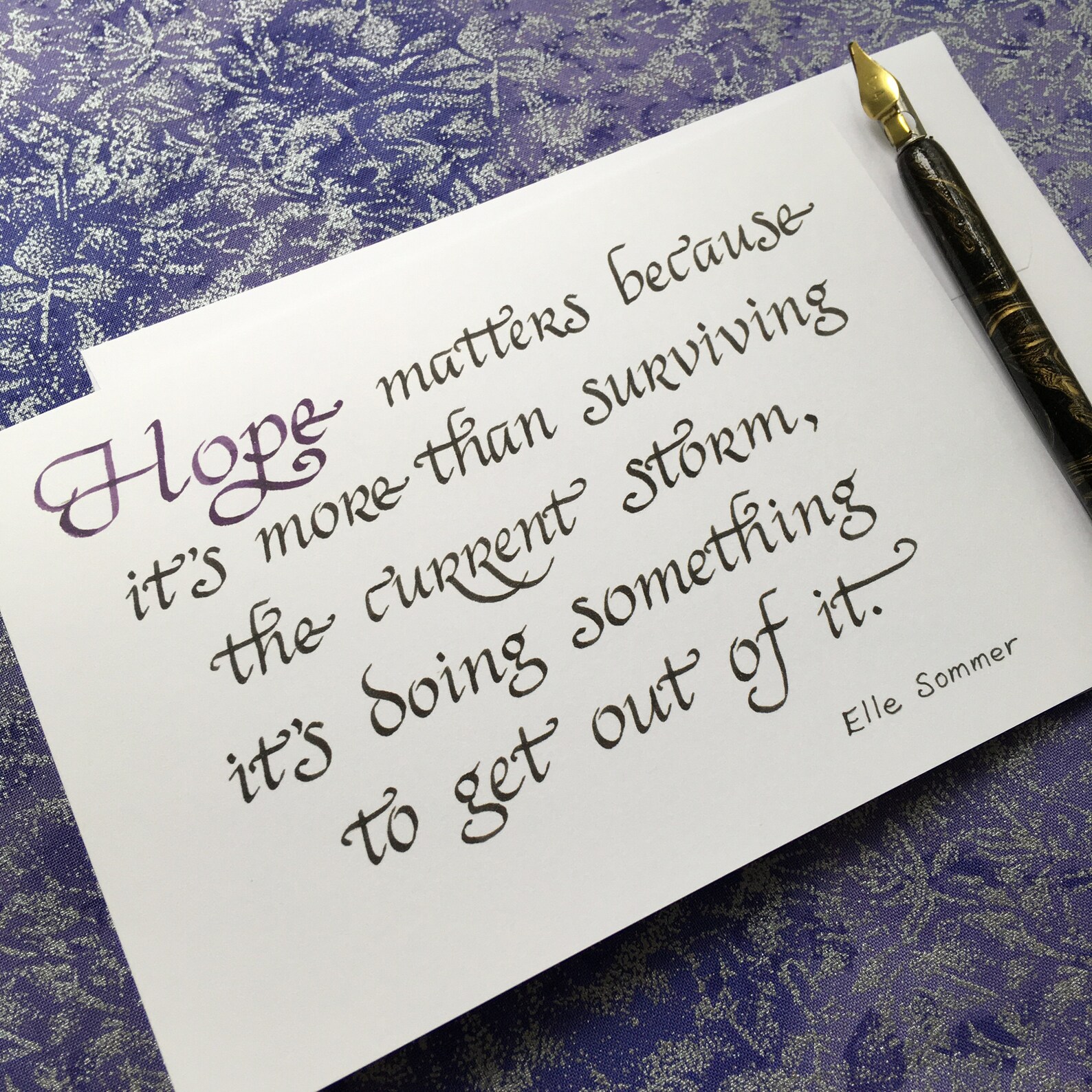 Hope Calligraphy Card 5 X 7 Hope Quote Card Etsy