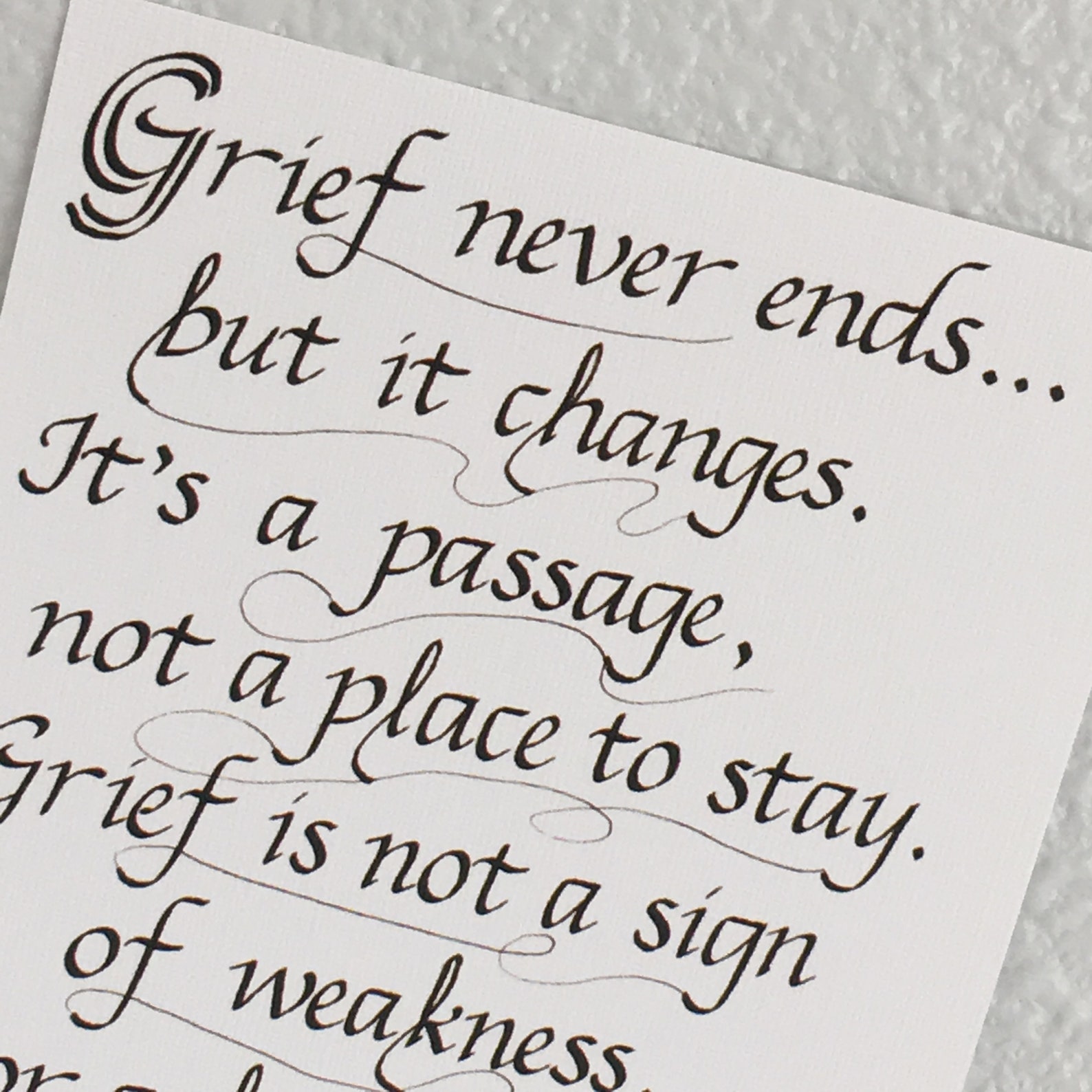 Grief Quote Calligraphy Print 5 X 7 Grief - Etsy