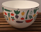 Arabia Finel Vintage Enamel Bowl - Veggie - Kaj Frank - 1960s