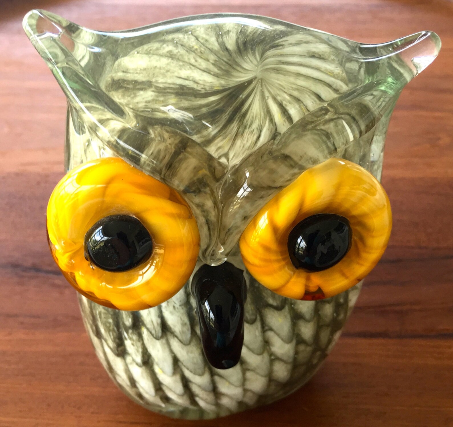 Vintage Hand Blown Glass Owl Etsy