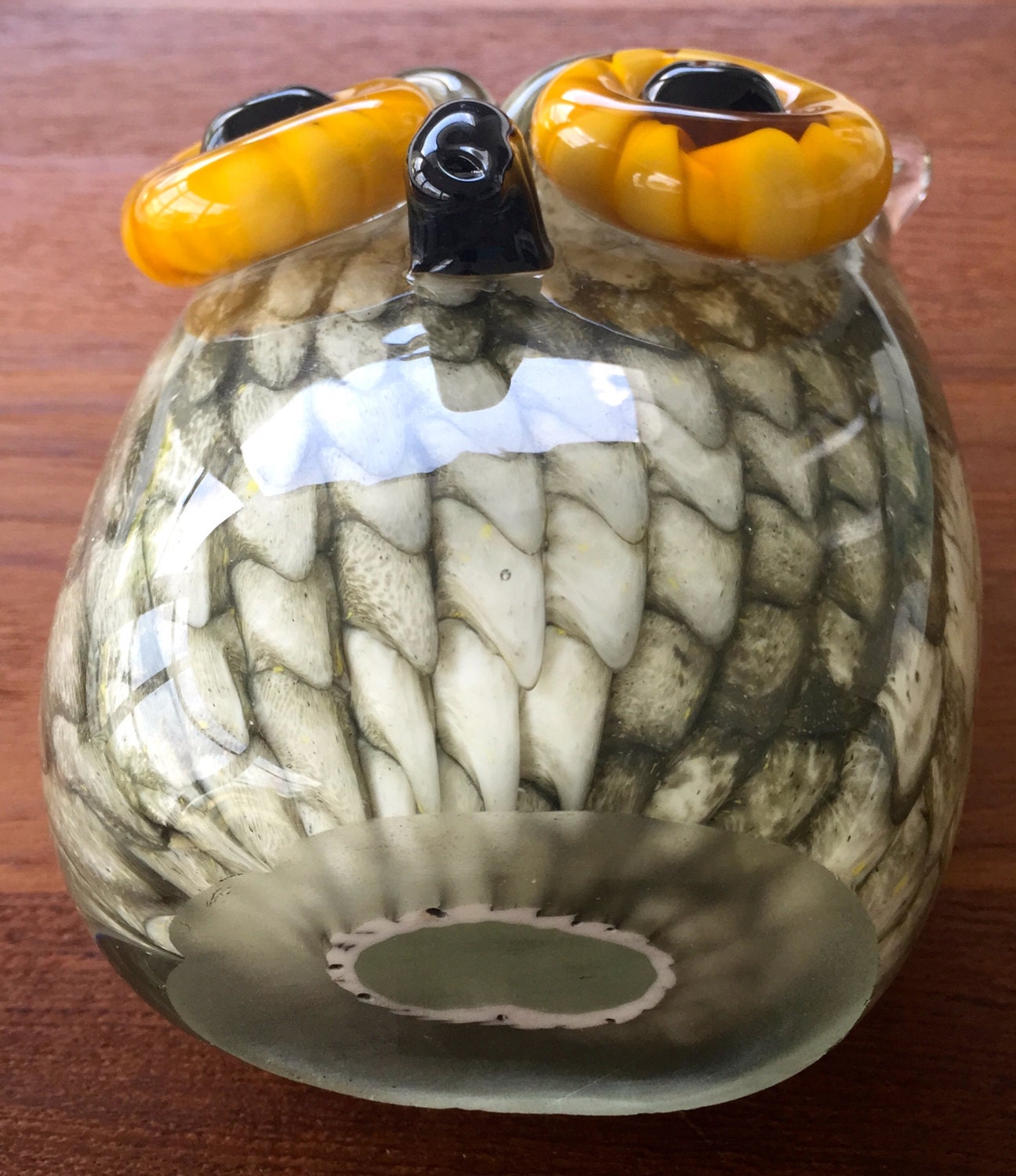 Vintage Hand Blown Glass Owl Etsy