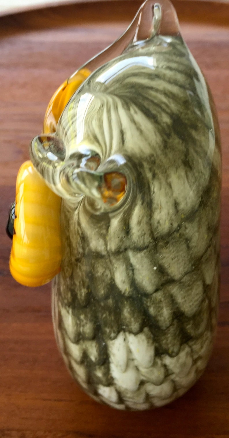 Vintage Hand Blown Glass Owl Etsy