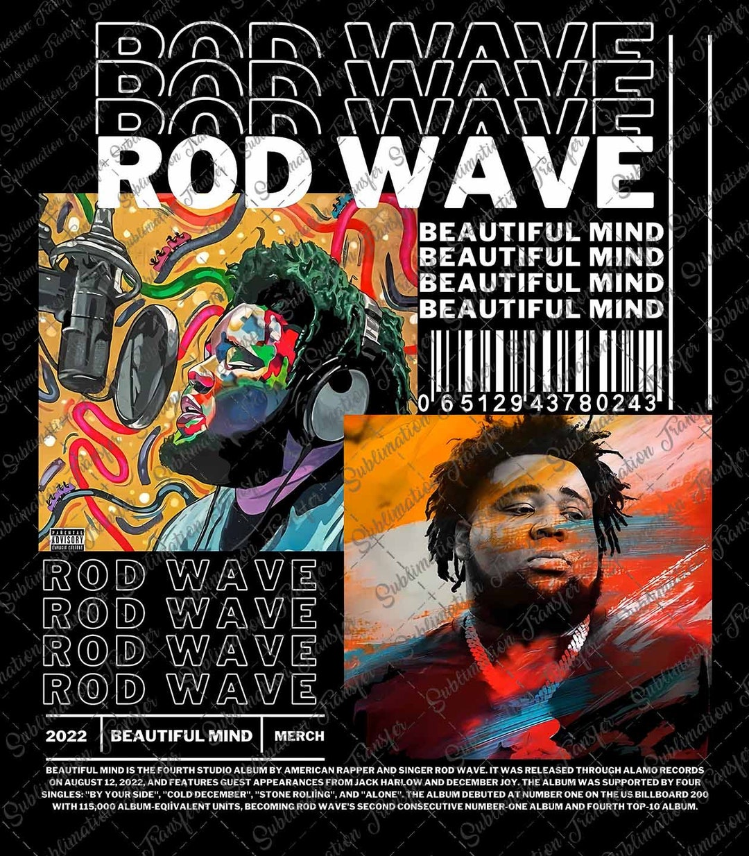Rod Wave Beautiful Mind Tour Png, Vintage Rodwave Tour 2022 Png, for Fans of Rodwave Png, Rod