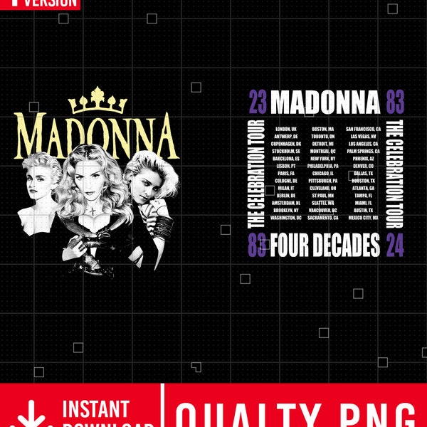 Madonna The Celebration T Shirt Design, 2024 Tour Madonna The Celebration File, Madonna Concert, Queen Of Pop, Music Singer Digital Download