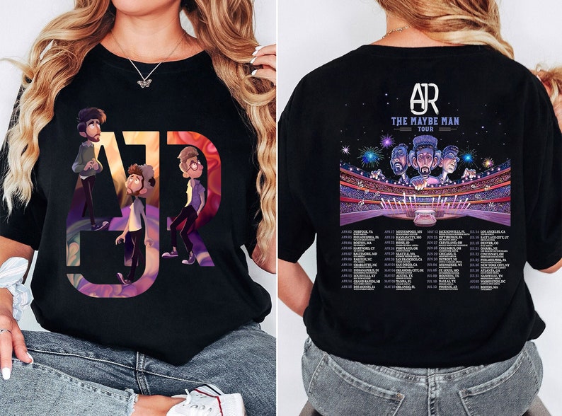 AJR The Maybe Man Tour 2024 T Shirt, AJR Band Concert Shirt, Ajr Members Chibi Shirt, Ajr Band Merch, AJR Fan Gift, Ajr Tour Shirt image 2