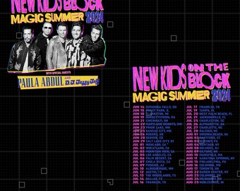 New Kids On The Block PNG, The Magic Summer Tour 2024, NKOTB 2024 Tour Shirt Design, NKOTB Instant Download and Ready To Print