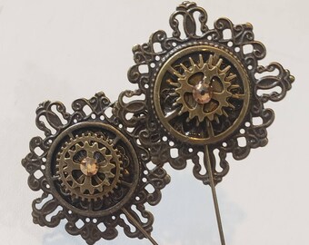 Steampunk Boutineer Pin Bronze