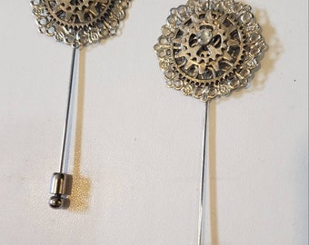 Steampunk Boutineer Pin Silver