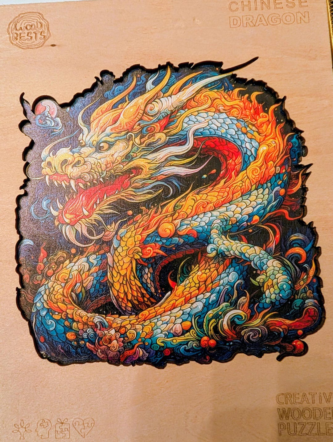 Chinese Dragon Wooden Jigsaw Puzzle in Wooden Gift Box 300 Pieces - Etsy