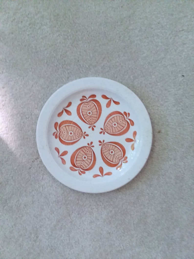 J /& G Meakin of England 9 Inch Dinner Plate Pippin Pattern Discontinued 1970s Danish Modern Style Serving Plate Midcentury Modern