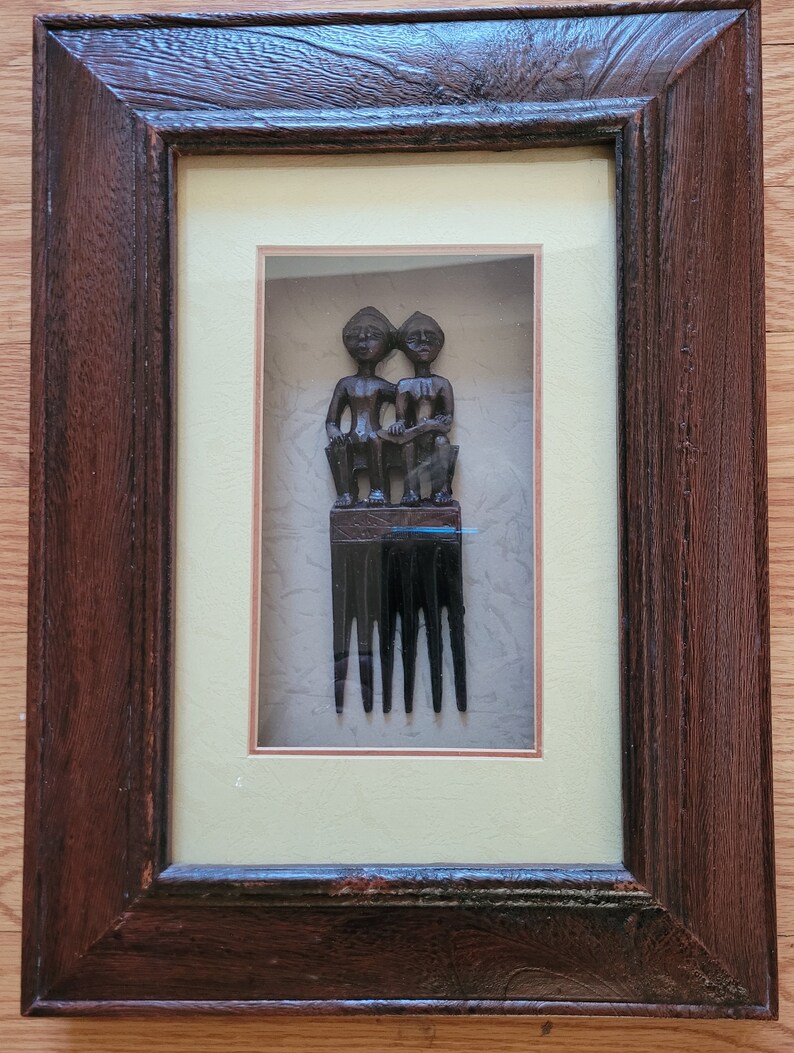 Tribal African Art Framed With Double Mat in Wood Frame Etsy
