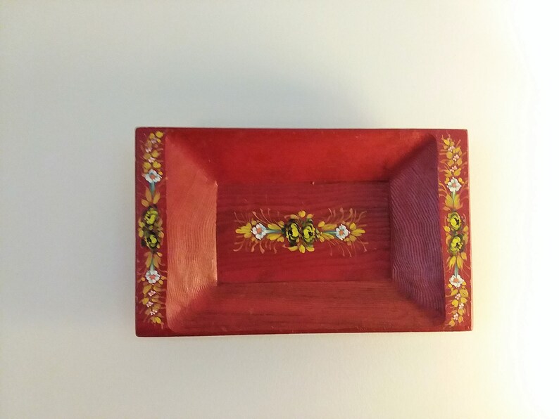 Italian Wood Tray and Spoon Folk Art From Italy Label Etsy