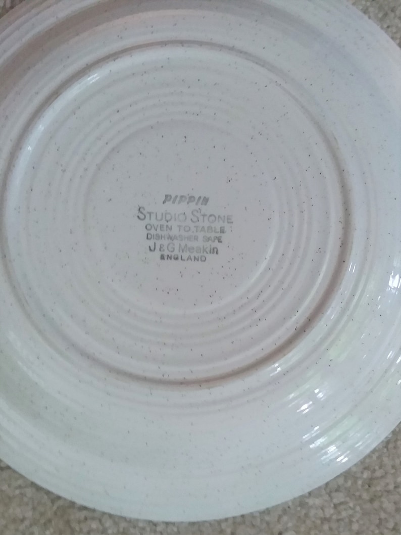 J /& G Meakin of England 9 Inch Dinner Plate Pippin Pattern Discontinued 1970s Danish Modern Style Serving Plate Midcentury Modern