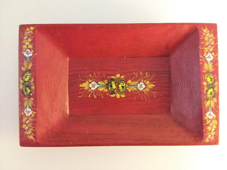 Italian Wood Tray and Spoon Folk Art From Italy Label Etsy