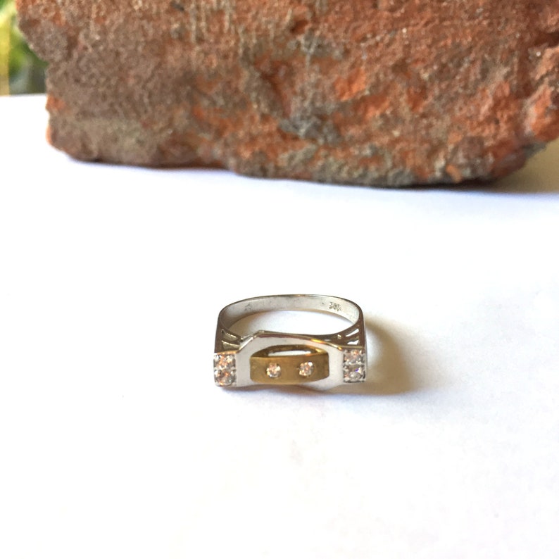 14K Solid White Gold Multistone Ring Solid Gold Jewelry Zircon Ring