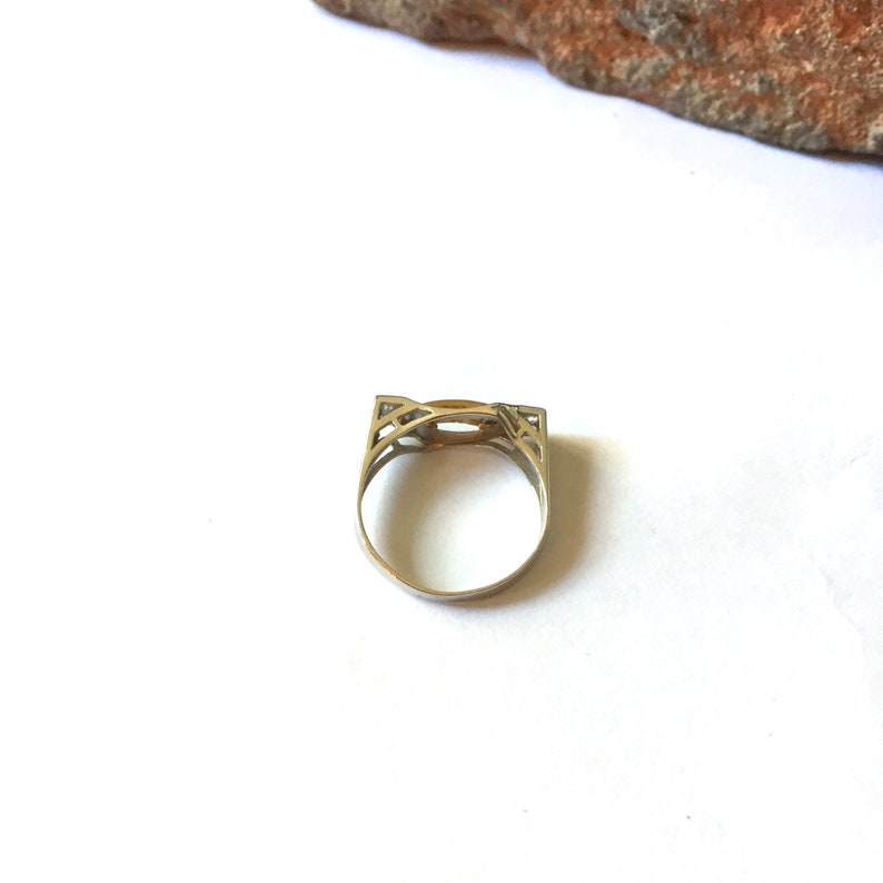 14K Solid White Gold Multistone Ring Solid Gold Jewelry Zircon Ring