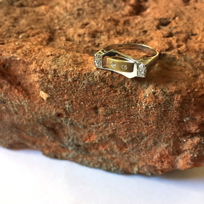 14K Solid White Gold Multistone Ring Solid Gold Jewelry Zircon Ring