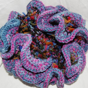 Pink and Blue 3D Crocheted Coral Sculpture decoration image 3