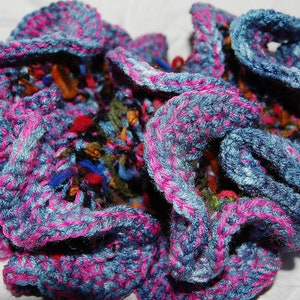 Pink and Blue 3D Crocheted Coral Sculpture decoration image 1